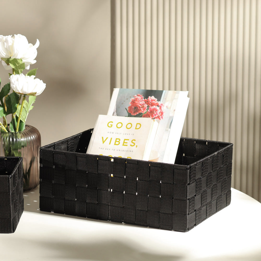 Otto Storage Baskets, Set of 3 - Black