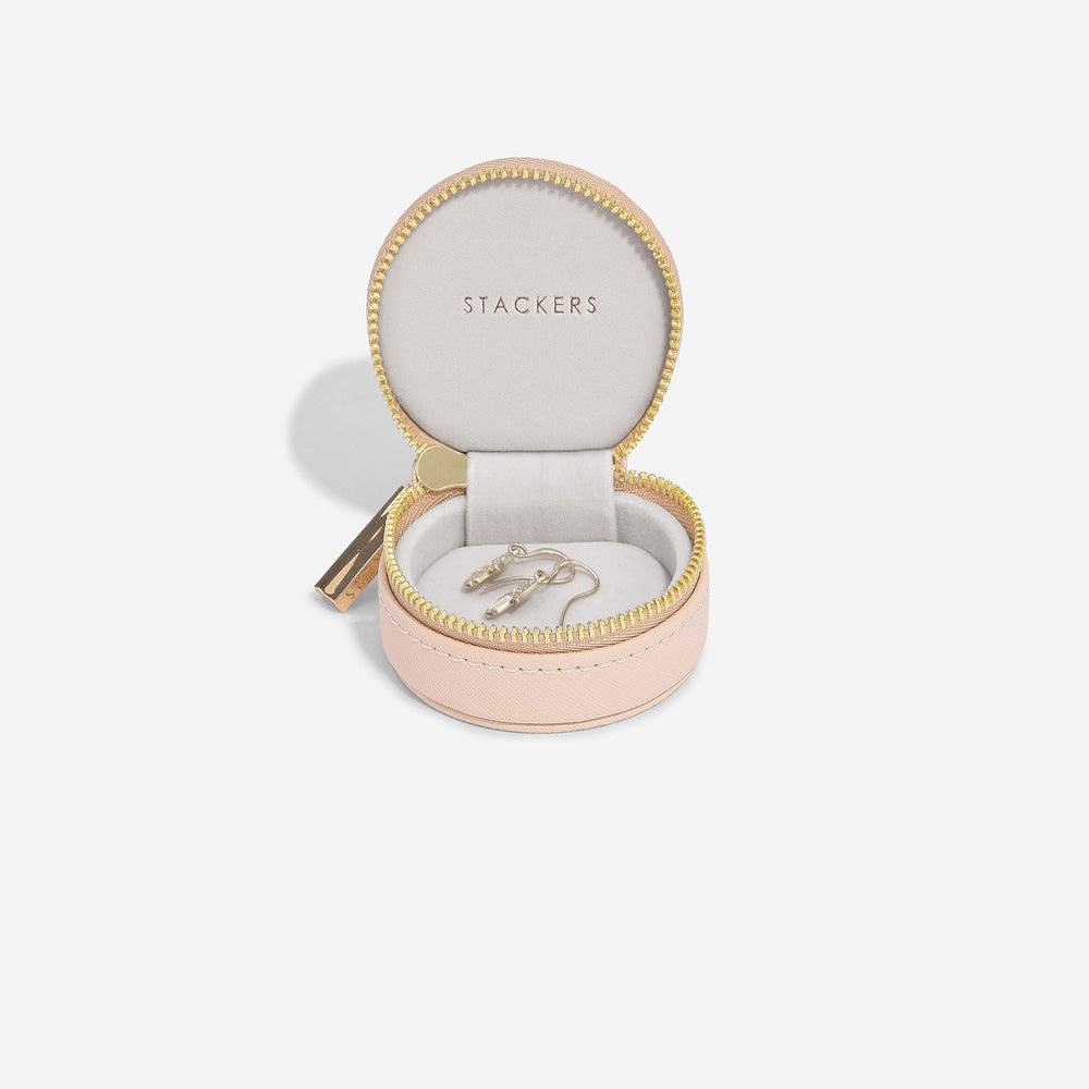 Oyster Travel Jewellery Box - Blush Pink & Gold