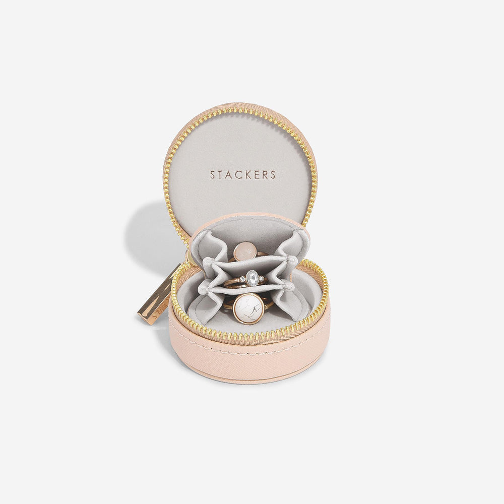 Oyster Travel Jewellery Box - Blush Pink & Gold