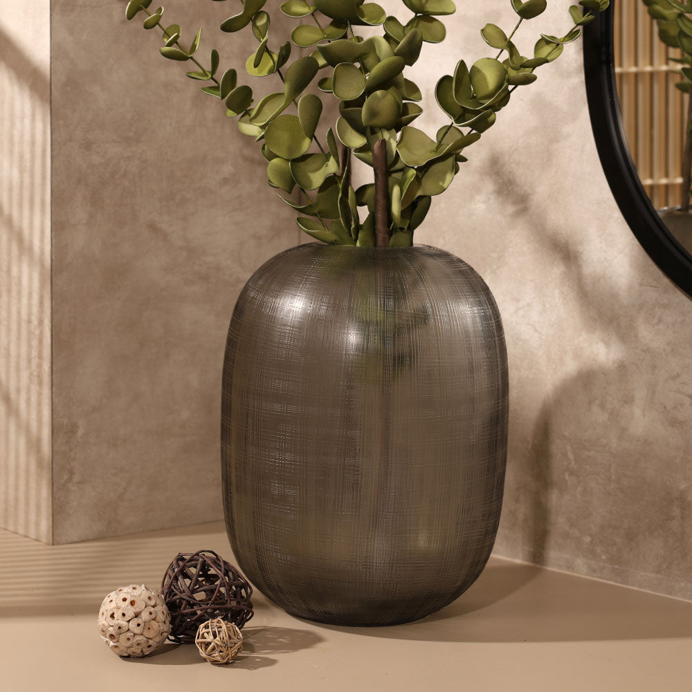Omnia Glass Vase Medium - Smoke Grey