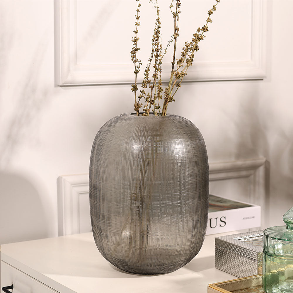 Omnia Glass Vase Medium - Smoke Grey
