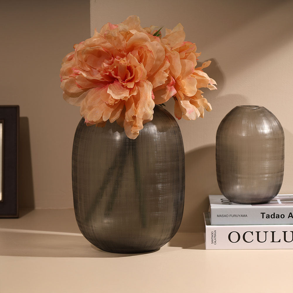 Omnia Glass Vase Medium - Smoke Grey