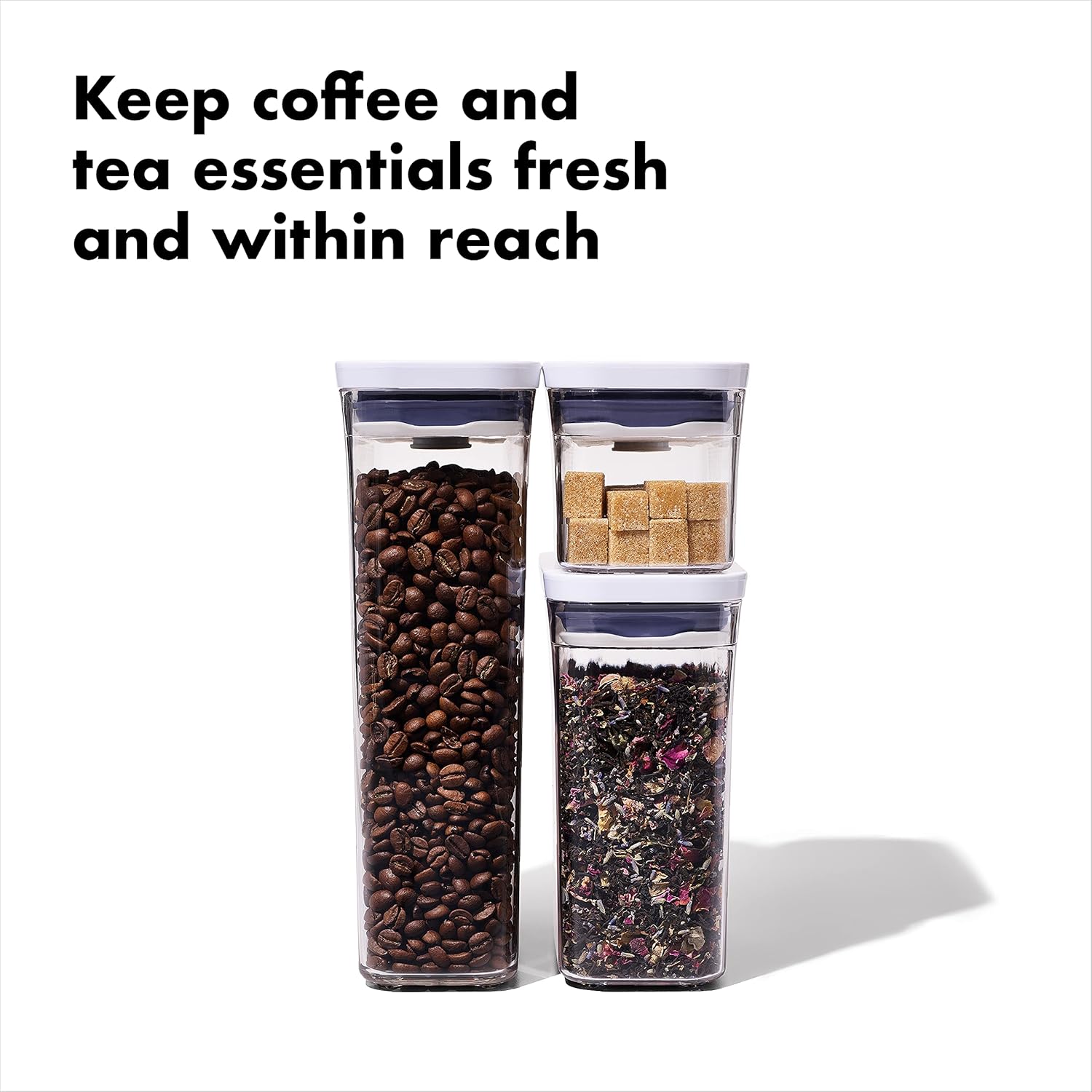 POP 3-Piece Rectangular Storage Containers Set With Scoop