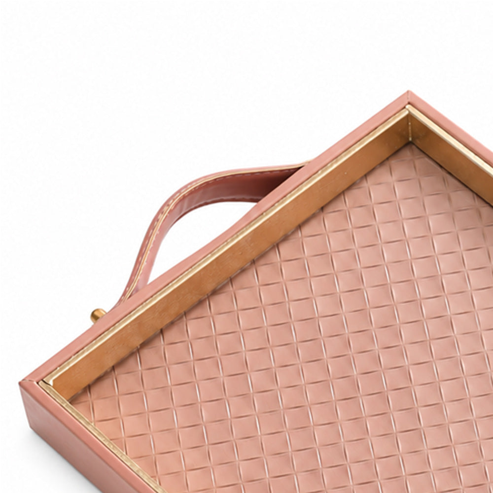 Paca Weave Serving Tray Large - Dusty Pink