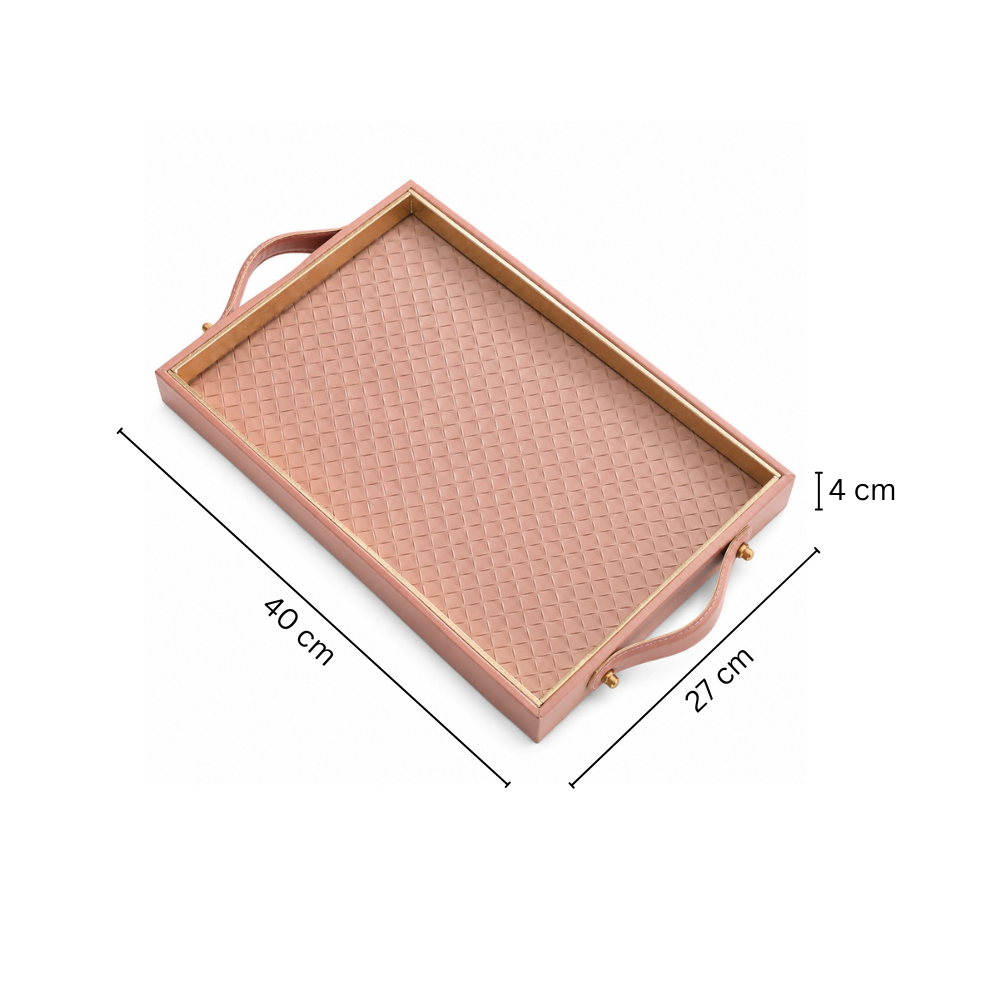 Paca Weave Serving Tray Large - Dusty Pink