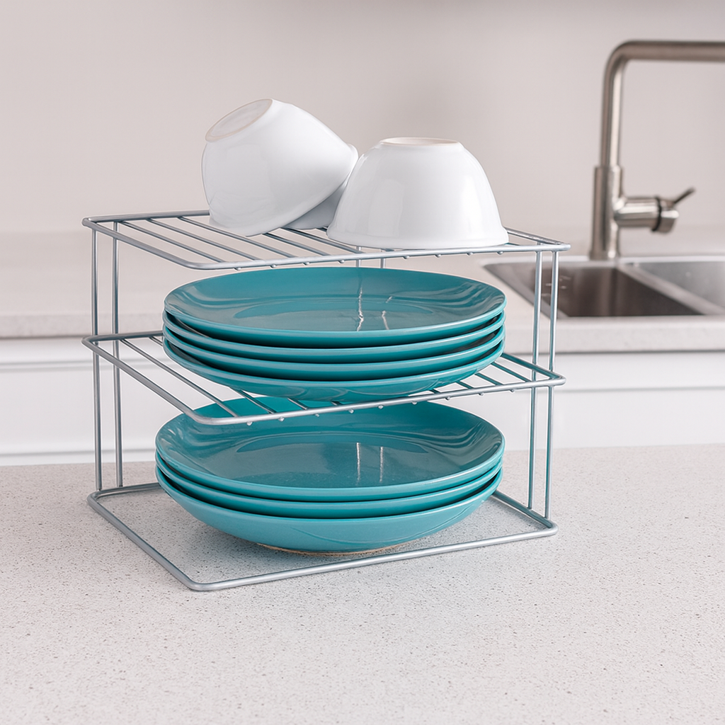 Palio 2-Tier Corner Shelf - Polytherm Silver