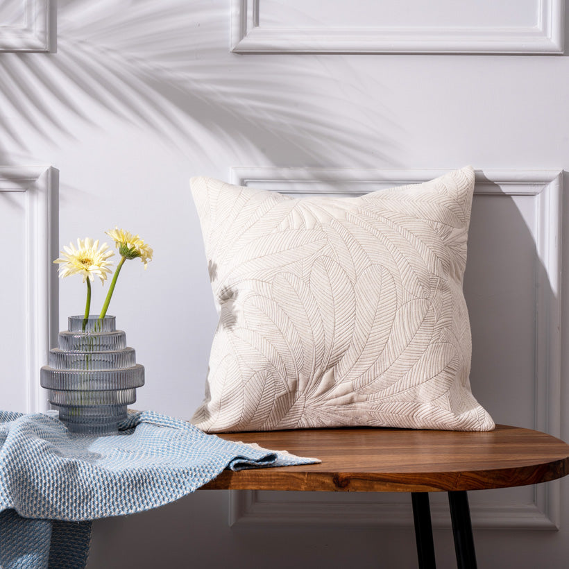 Palmer Quilted Cushion Cover 45x45cm - Ivory