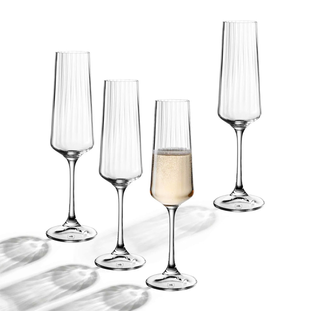 Paolo Champagne Flutes 220ml, Set of 4