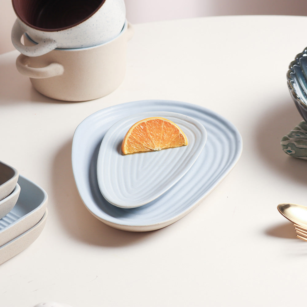 Paros Drop Serving Plate Small - Sky Blue