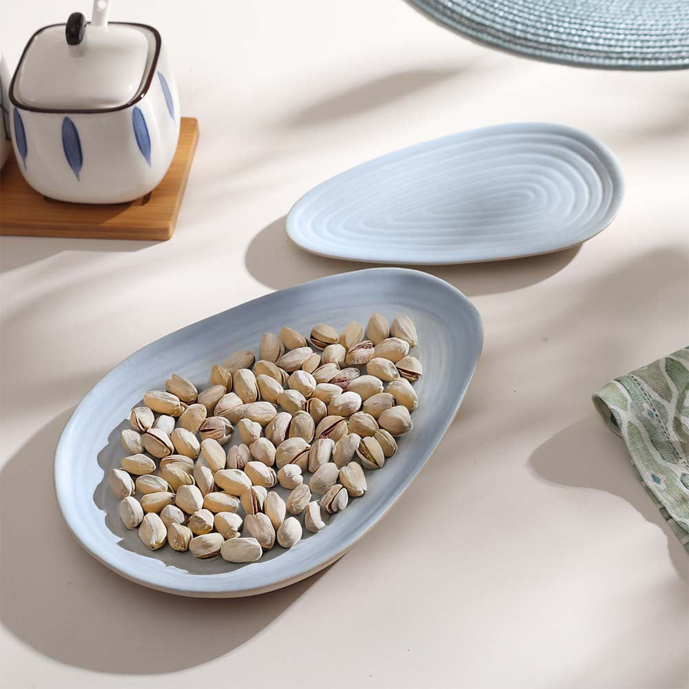 Paros Drop Serving Plate Small - Sky Blue