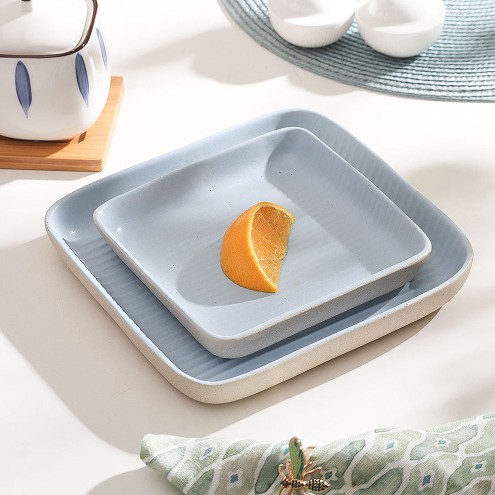 Paros Square Serving Plate Medium - Sky Blue