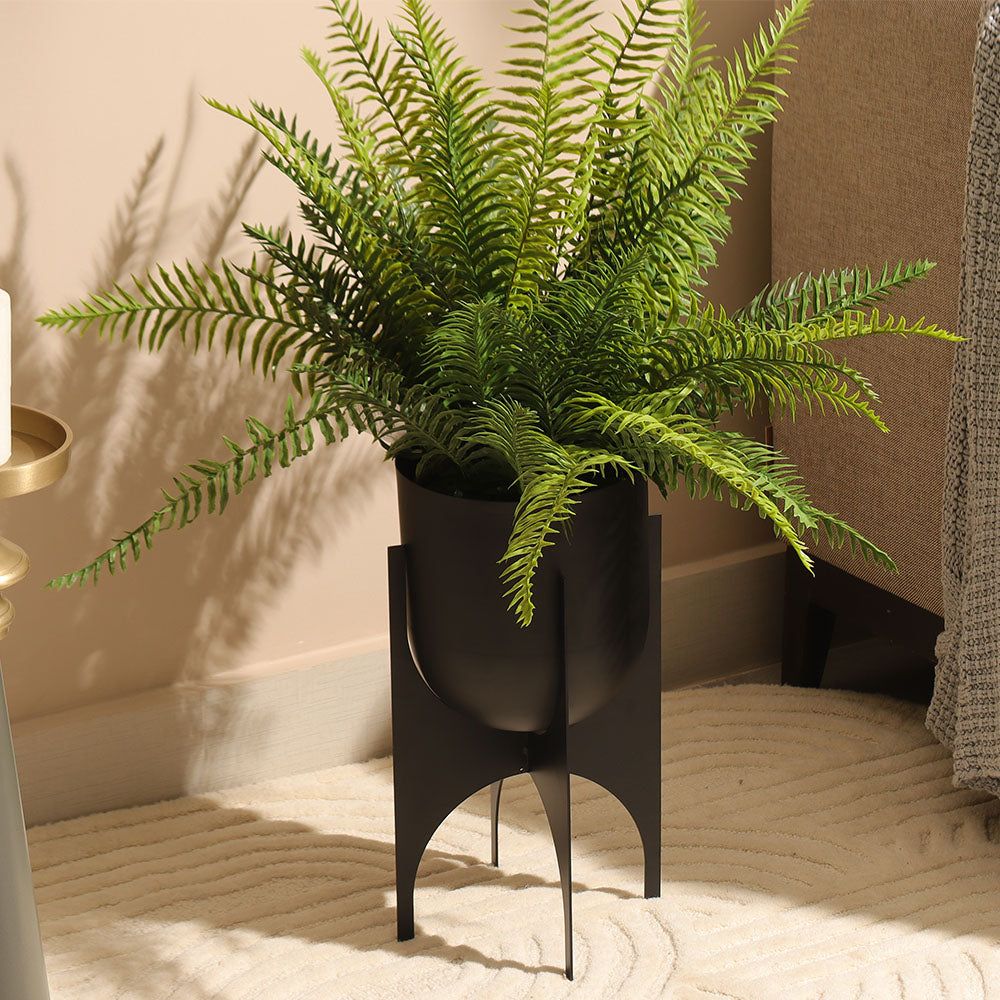 Parson Metal Planter with Stand Short - Black