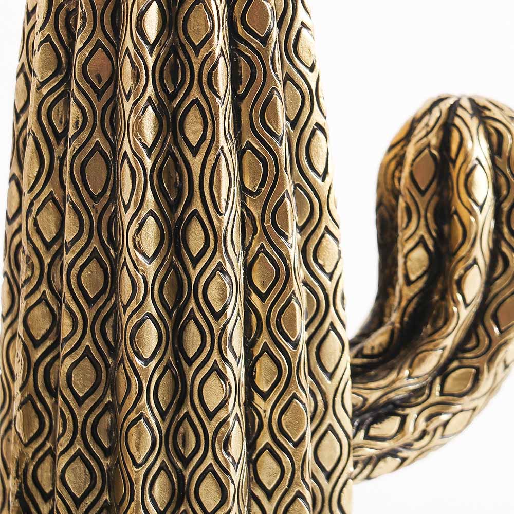 Saguaro Cactus Decorative Sculpture - Black Gold