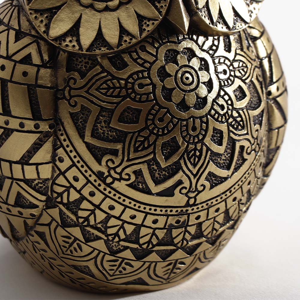 Marlowe Owl Sculpture - Black Gold