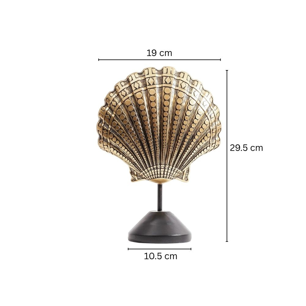 Patterned Scallop Sculpture - Black Gold