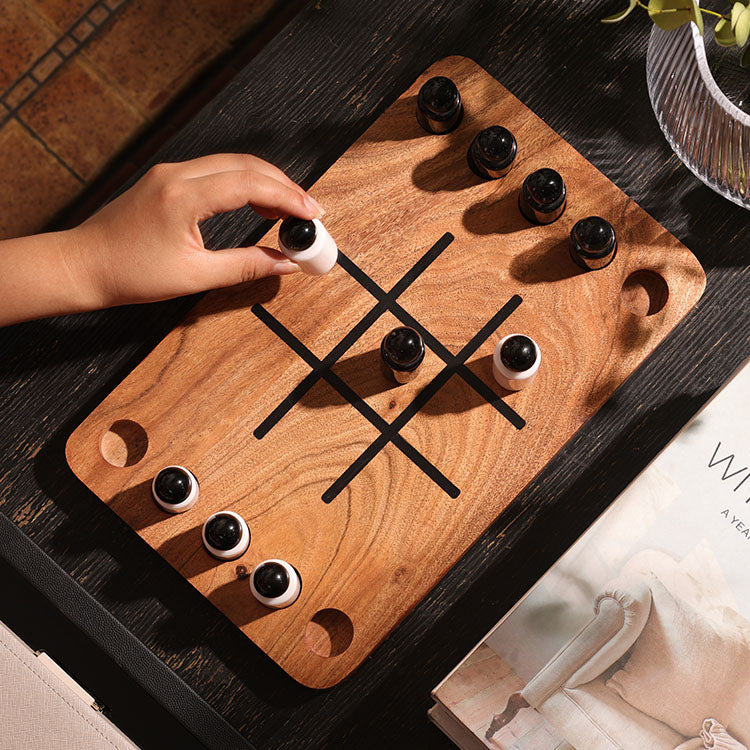 Pawn Tic-Tac-Toe Tabletop Game - Natural Monochrome