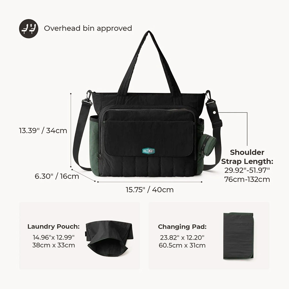 Paz Diaper Tote Bag 25L - Black