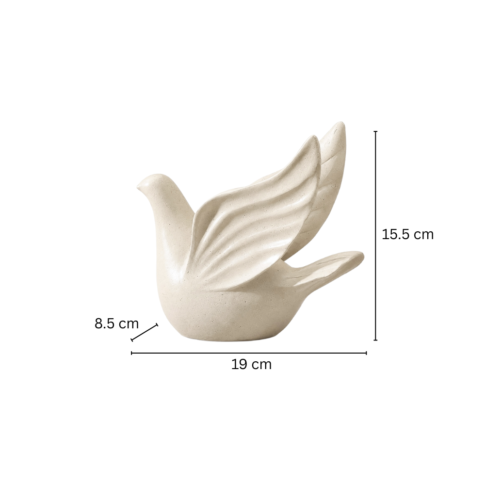 Peace Dove Sculpture Medium - Speckled Grey