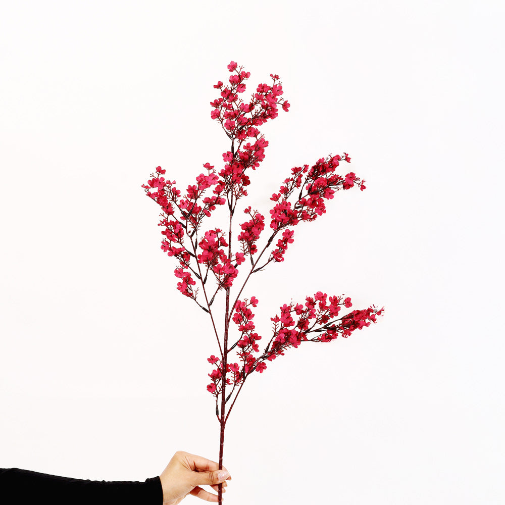 Peach Blossoms Faux Stem - Crimson