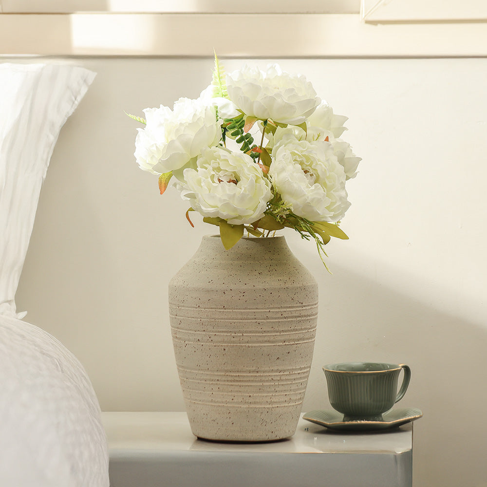 Peonies Faux Stem - White