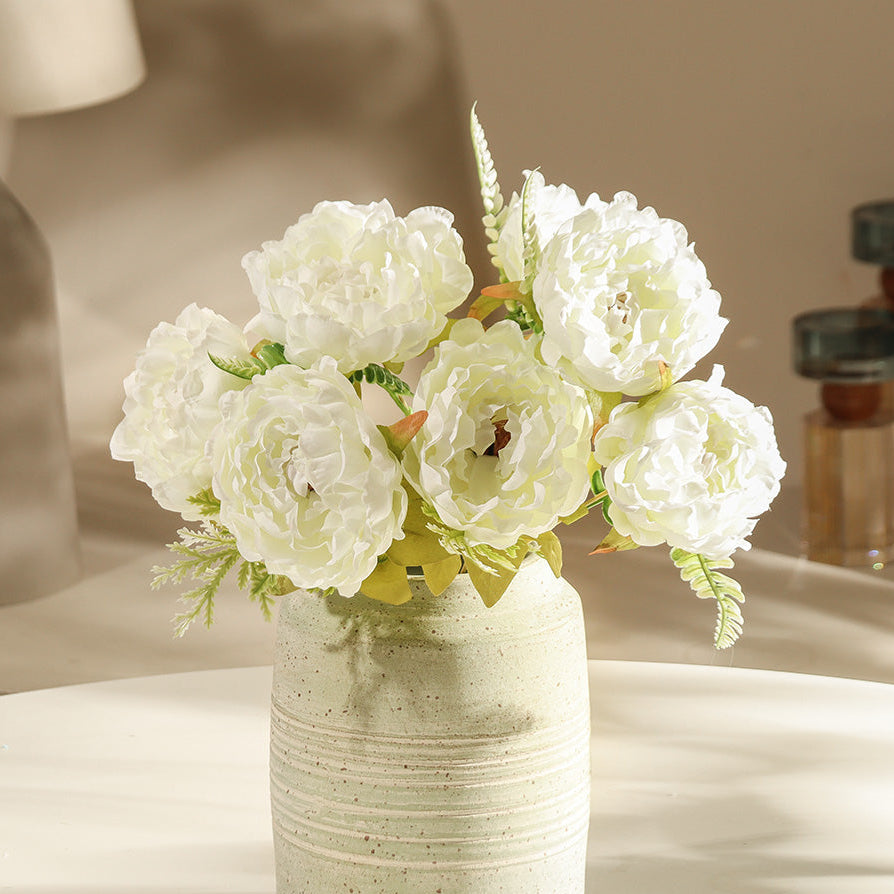 Peonies Faux Stem - White