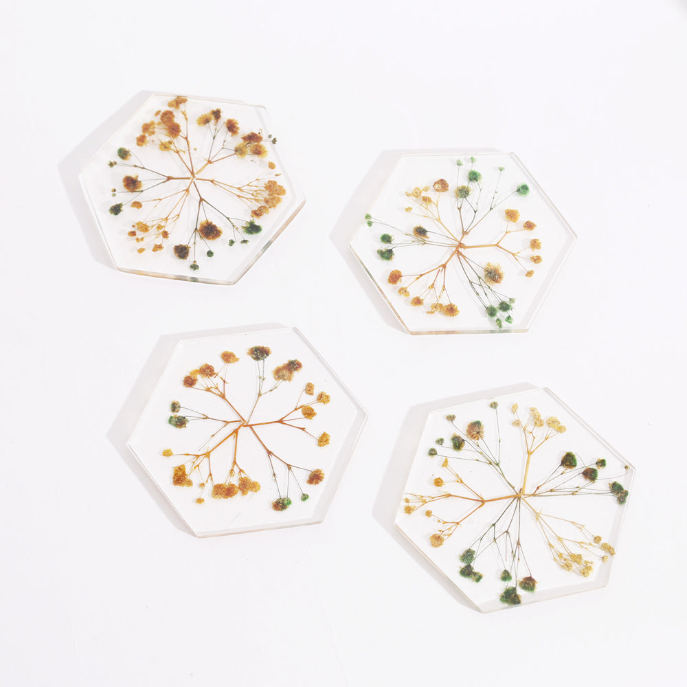 Perfekta Glass Hexagon Coasters, Set of 4