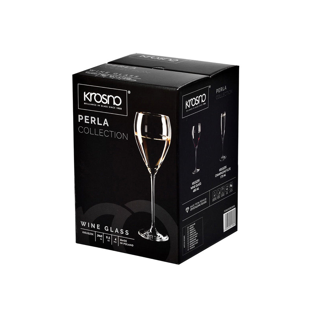 Perla White Wine Glasses 340ml, Set of 4