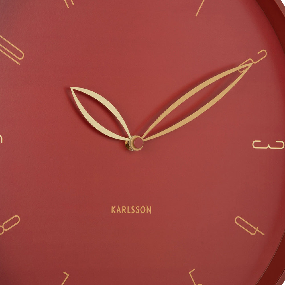 Petals Wall Clock 40cm - Red Ochre