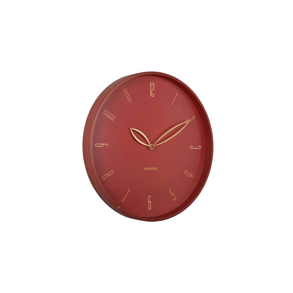 Petals Wall Clock 40cm - Red Ochre
