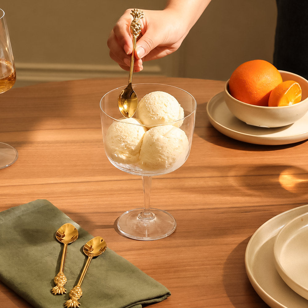 Pina Dessert Spoons, Set of 6 - Gold