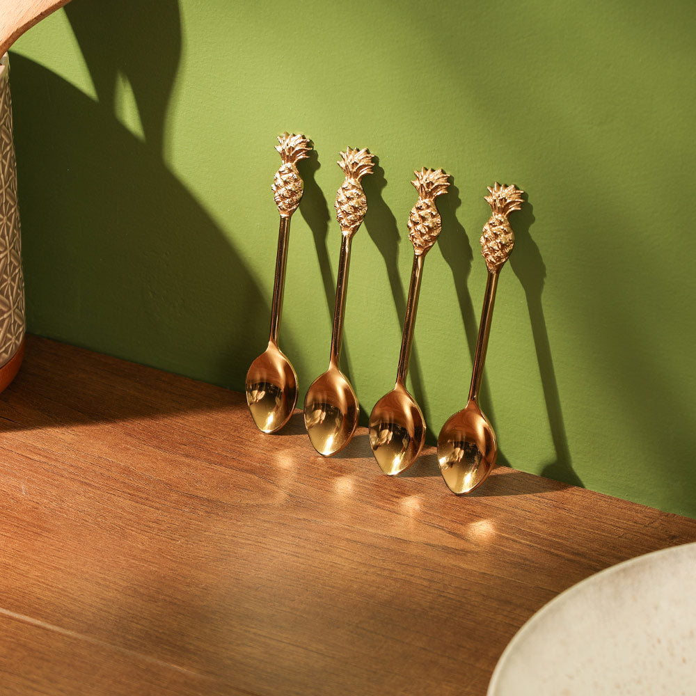 Pina Dessert Spoons, Set of 6 - Gold