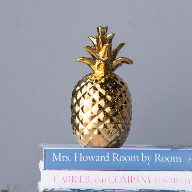 Pineapple Ceramic Sculpture Large - Gold