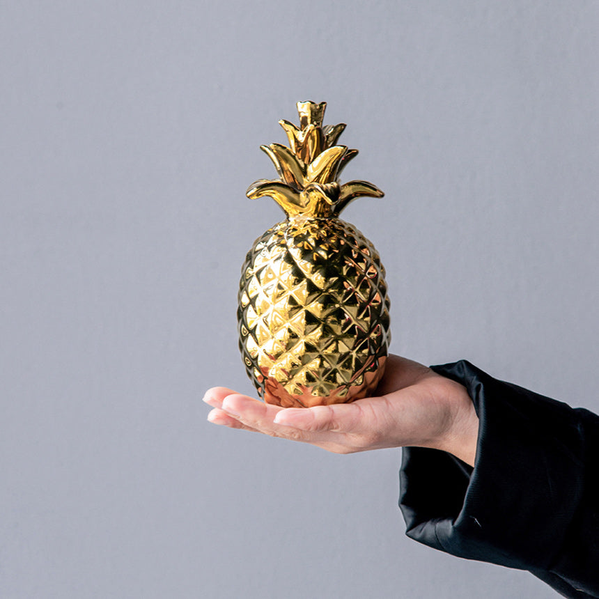 Pineapple Ceramic Sculpture Large - Gold