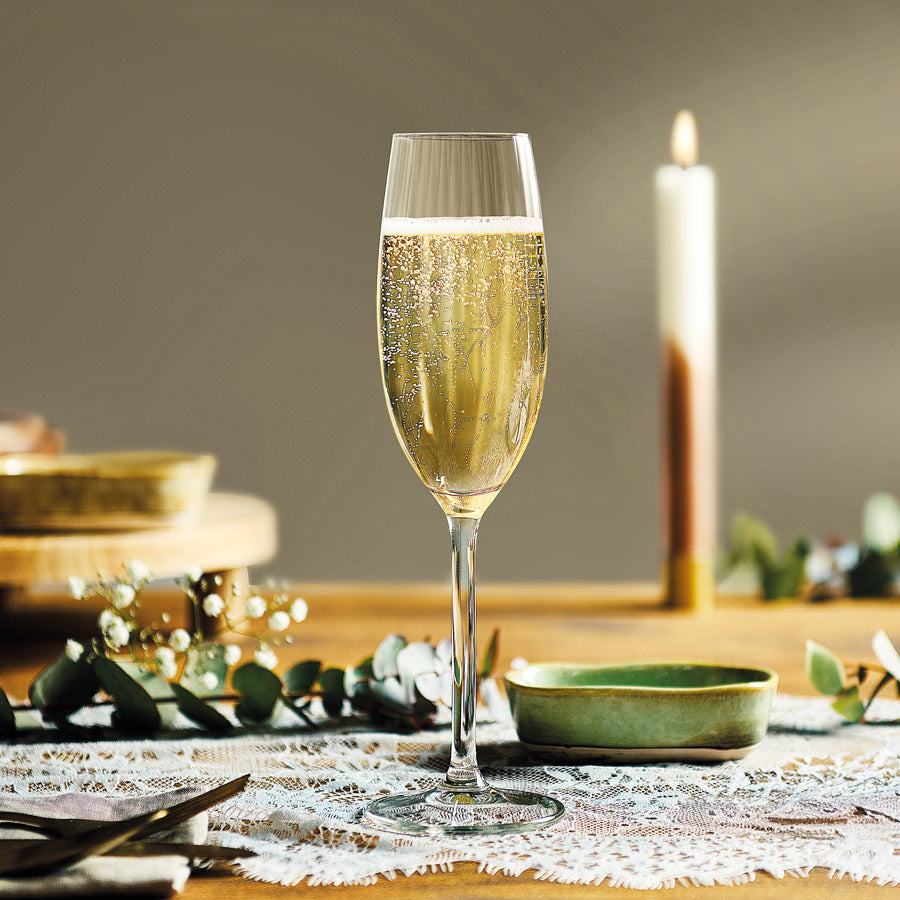 Plisse Champagne Glasses 210ml, Set of 4