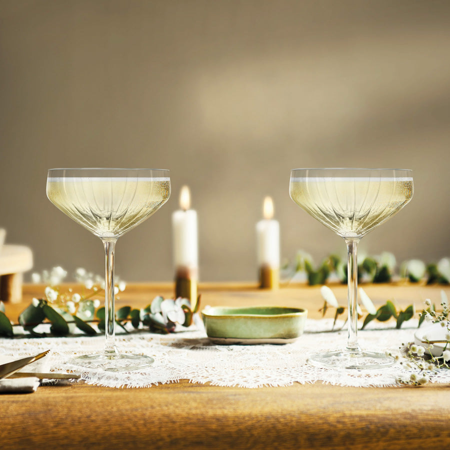 Plisse Coupe Glasses 285ml, Set of 4