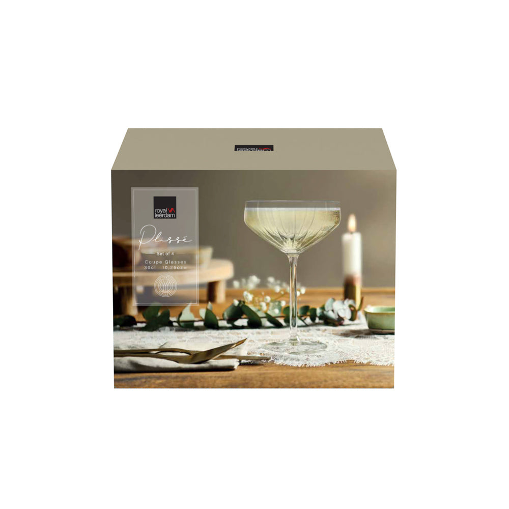 Plisse Coupe Glasses 285ml, Set of 4