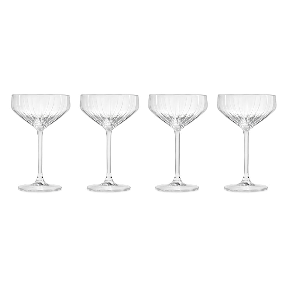 Plisse Coupe Glasses 285ml, Set of 4
