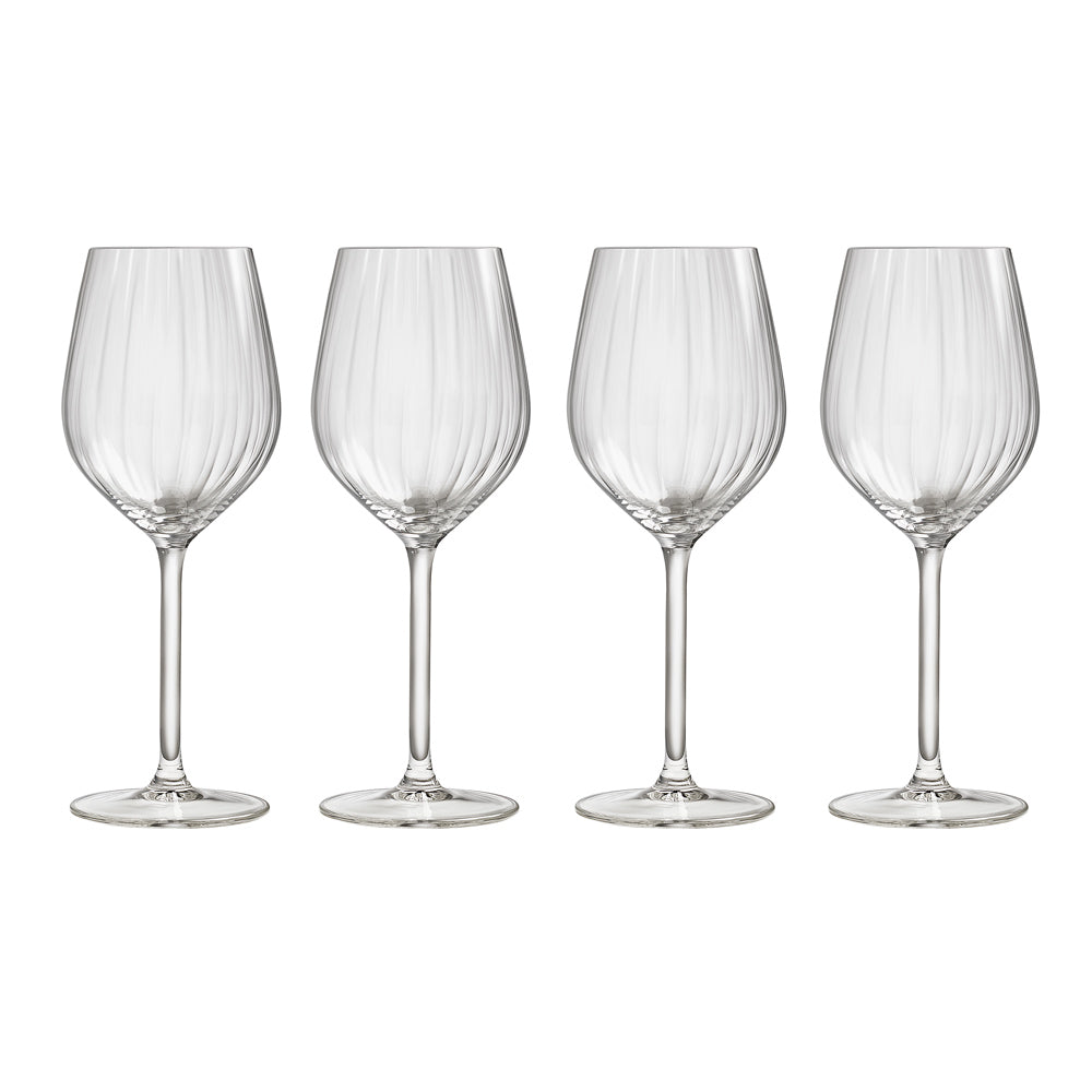 Plisse Red Wine Glasses 500ml, Set of 4