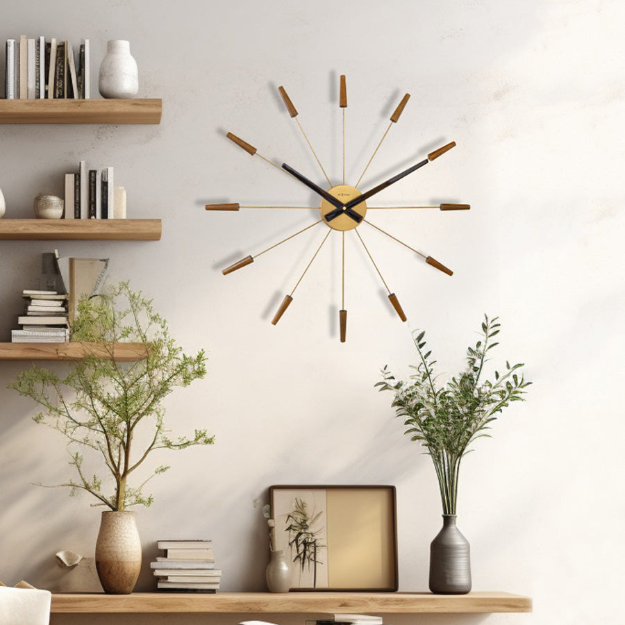Plug-Inn Wall Clock 58cm - Wood