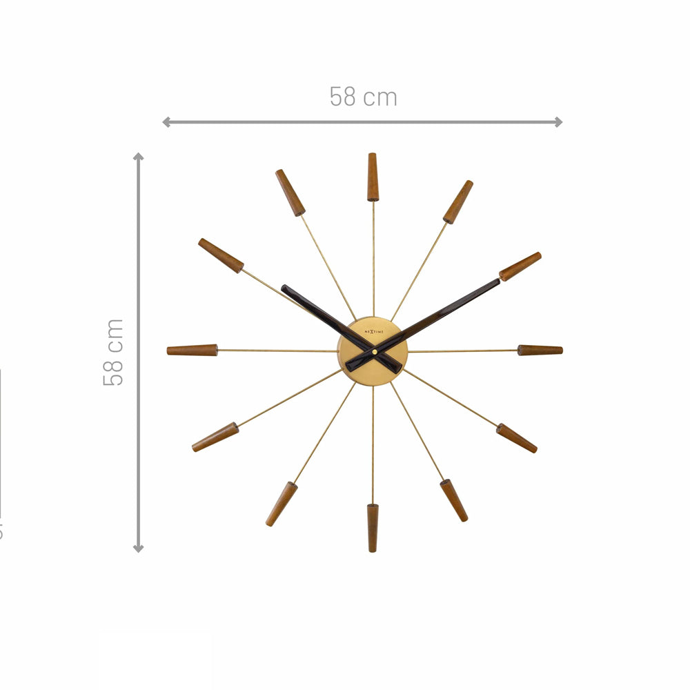 Plug-Inn Wall Clock 58cm - Wood