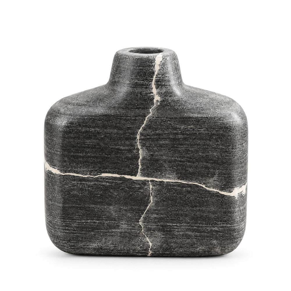 Pomona Marble Vase Medium - Cloudy Black