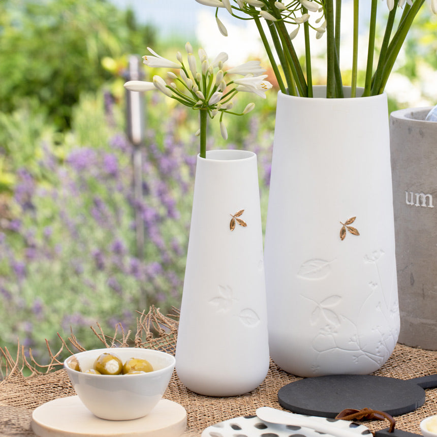 Porcelain Vase Large - Golden Leaf