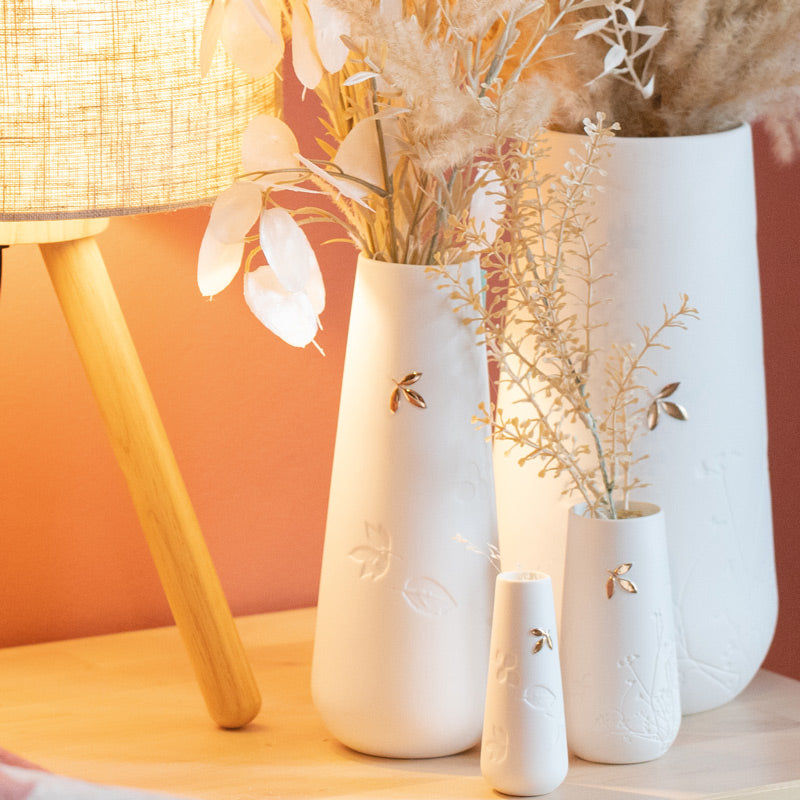 Porcelain Vase Large - Golden Leaf