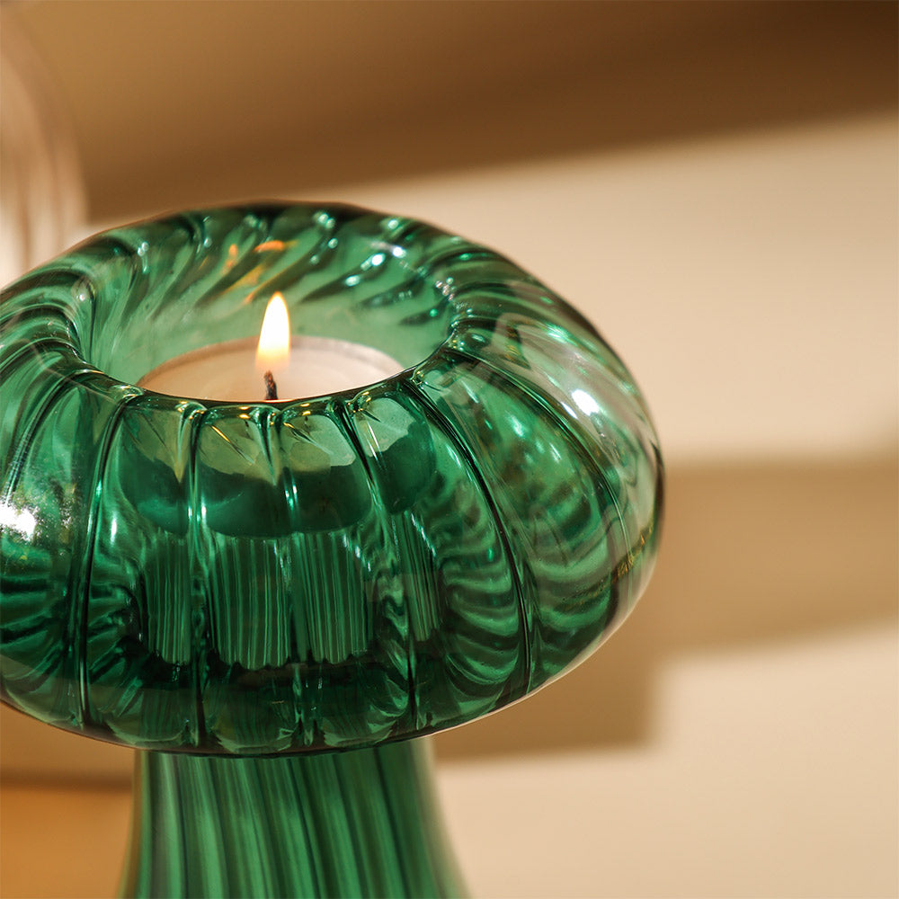 Porcini Mushroom Tealight Holder - Teal