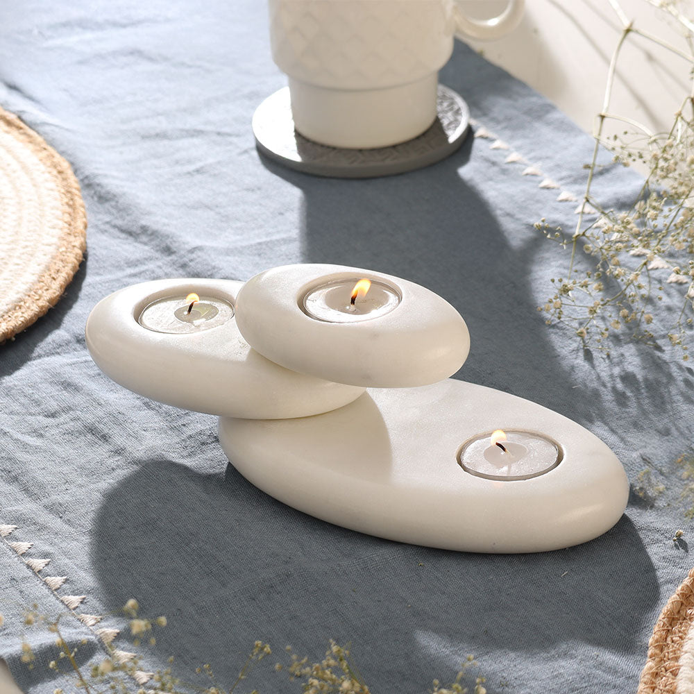 Portia Tiered Tealight Holder - White