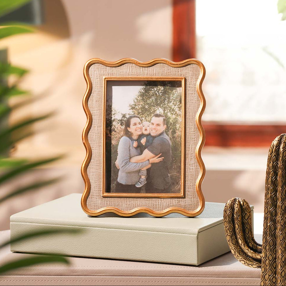 Tidal Photo Frame Medium - Grey Gold