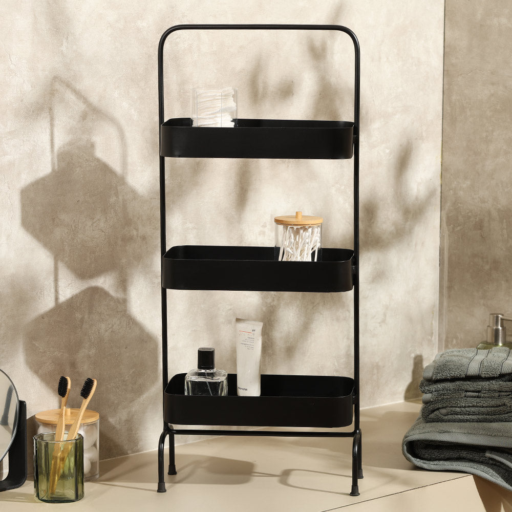 Posta 3-Tier Metal Shelf - Black