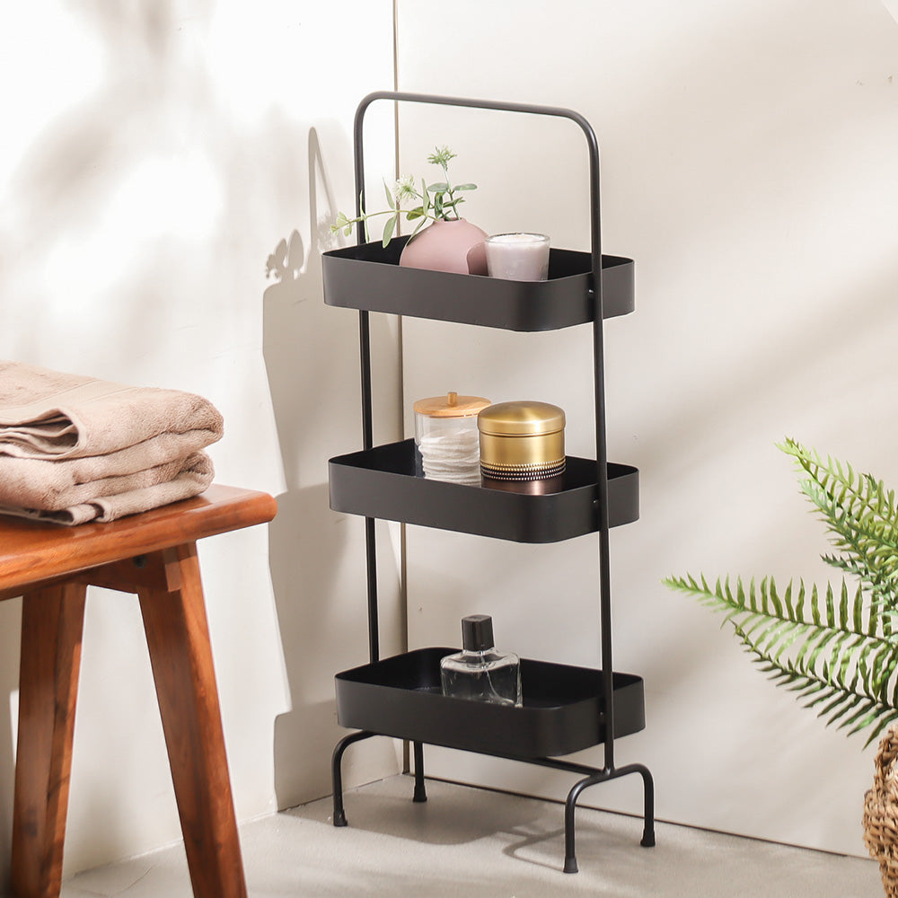 Posta 3-Tier Metal Shelf - Black
