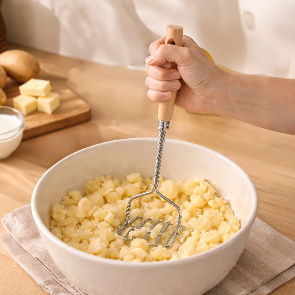 Potato Masher with Wooden Handle