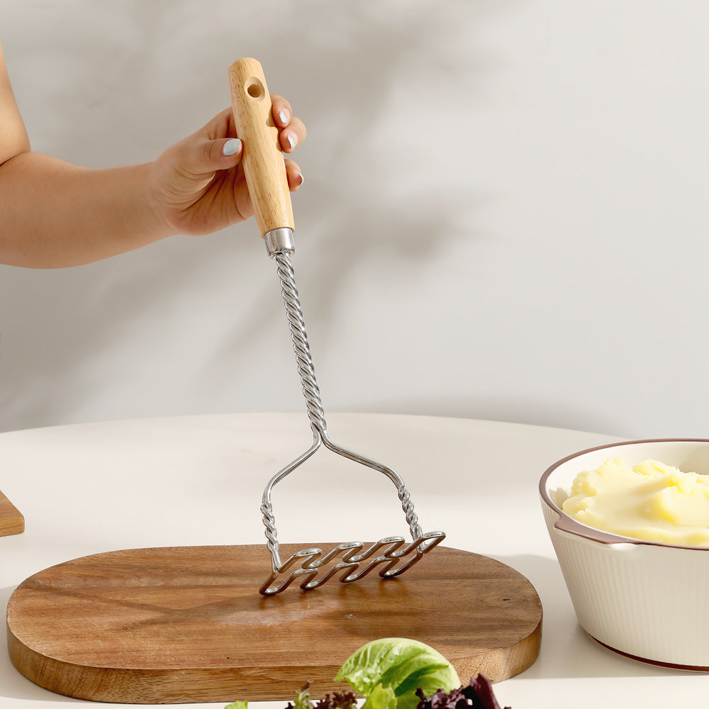 Potato Masher with Wooden Handle